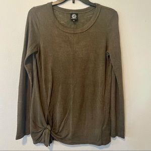 Bobeau Side Tie Front Long Sleeve Sweater Size S